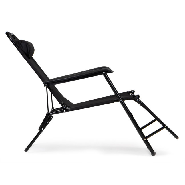 Garden Lounger with Headrest | Folding beach lounger for balcony or patio Green/Black/Blue/Beige | Garden furniture, relaxation