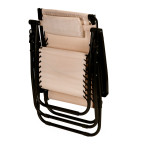 Beach Garden Lounger | Adjustable backrest with movable canopy for patio or balcony Beige/Grey/Blue | Garden furniture