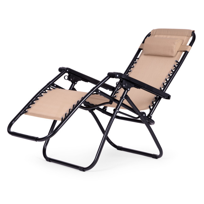 Zero Gravity Beach Garden Lounger Chair | Adjustable backrest for patio or balcony Beige/Black/Blue/Grey | garden chair