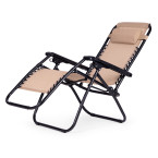 Zero Gravity Beach Garden Lounger Chair | Adjustable backrest for patio or balcony Beige/Black/Blue/Grey | garden chair