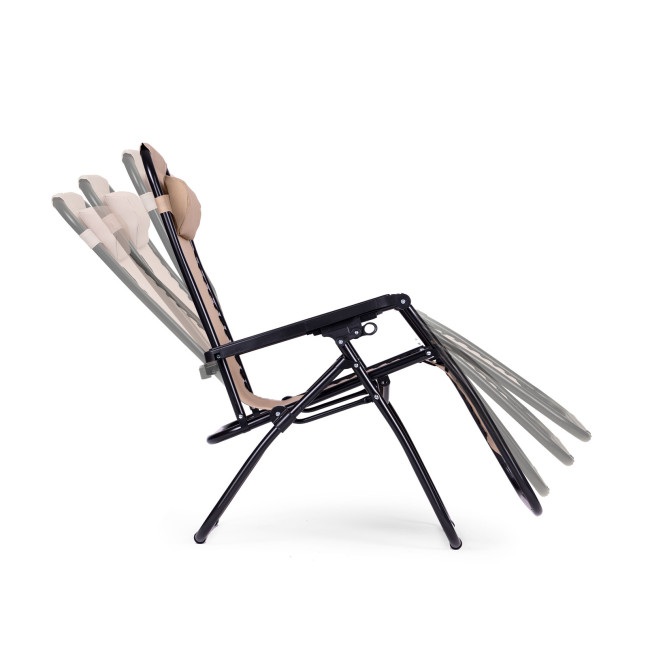 Zero Gravity Beach Garden Lounger Chair | Adjustable backrest for patio or balcony Beige/Black/Blue/Grey | garden chair