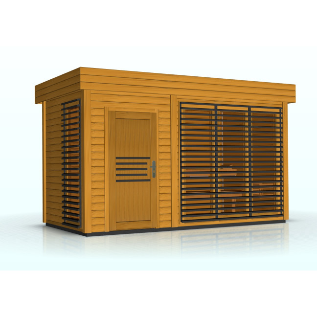 Garden Sauna Azalea 4x2m 8 People | Wellness | Relax | SPA | Luxury Relaxation | Panoramic Glass