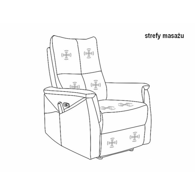 Neptun M Velvet chair with massage function - Light Grey