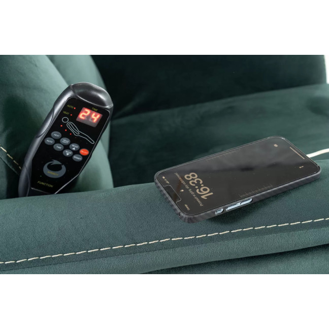 Neptun M Velvet chair with massage function - Green