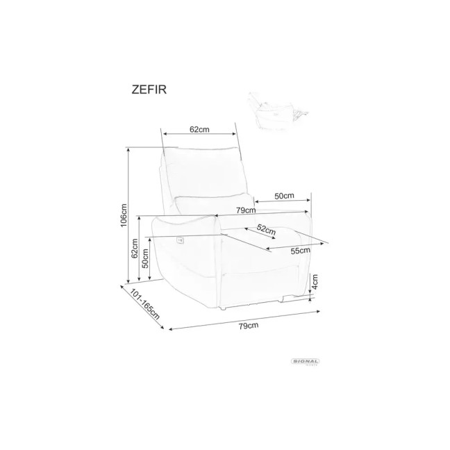 Zefir Velvet Recliner Armchair