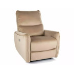 Zefir Velvet Recliner Armchair - Beige