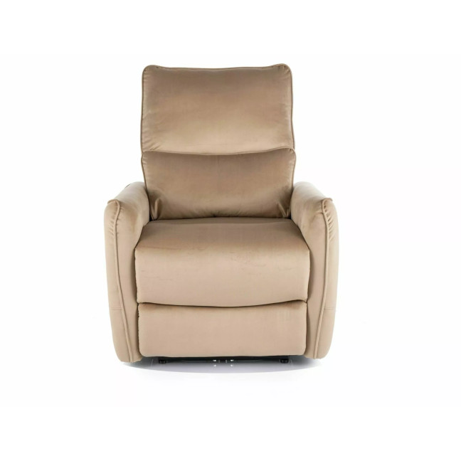 Zefir Velvet Recliner Armchair - Beige