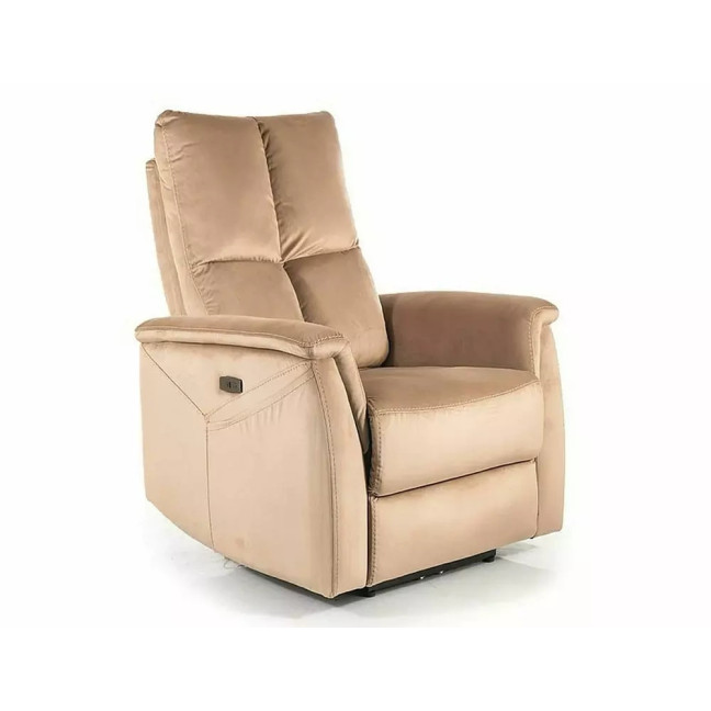 Neptun M Velvet Armchair with Massage Function - Beige