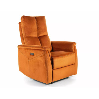 Neptun M Velvet chair with massage function - Cinnamon