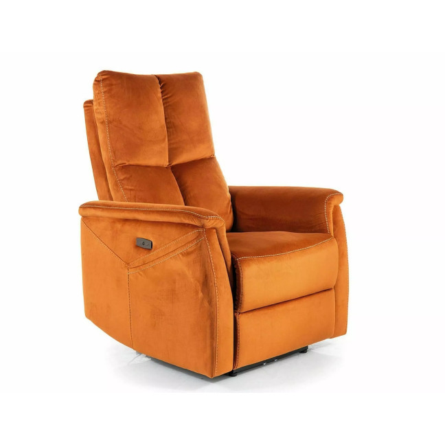 Neptun M Velvet chair with massage function - Cinnamon