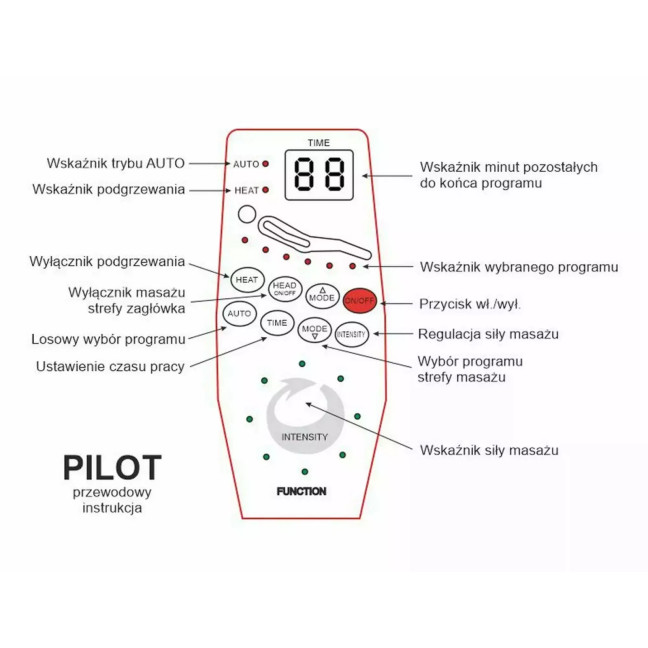 Neptun M Velvet chair with massage function - Cinnamon