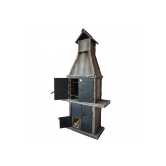 ZEUS - a solid concrete grill and smokehouse with grilling and smoking functions