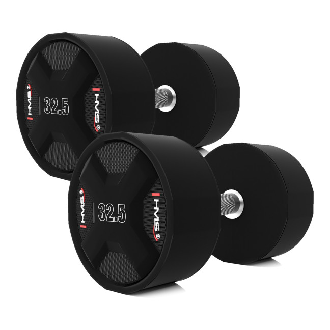 HPC SET POLYURETHANE DUMBBELL SET 2 x 27.5 - 37.5 KG CPU (325 KG) HMS