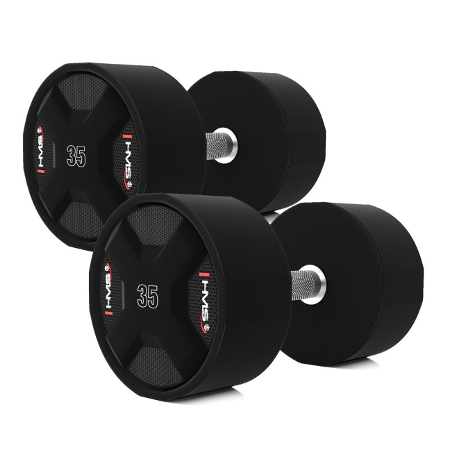 HPC SET POLYURETHANE DUMBBELL SET 2 x 27.5 - 37.5 KG CPU (325 KG) HMS