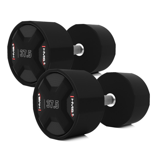 HPC SET POLYURETHANE DUMBBELL SET 2 x 27.5 - 37.5 KG CPU (325 KG) HMS