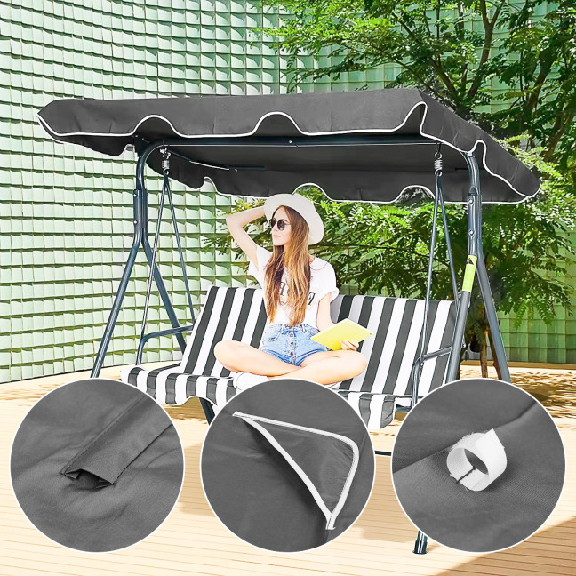 ModernHome Waterproof Swing Canopy 166 x 112 cm Grey | Garden furniture, relaxation, modern style