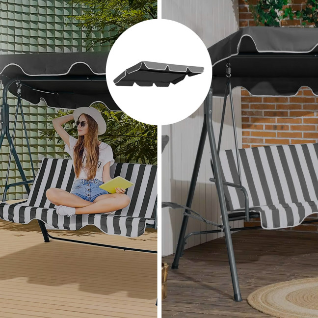 ModernHome Waterproof Swing Canopy 188 x 110 cm Grey | Garden furniture, relaxation, modern style