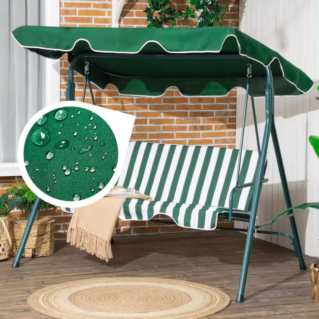 MultiGarden Waterproof Swing Canopy 200x120 cm Green | Garden furniture, relaxation, modern style