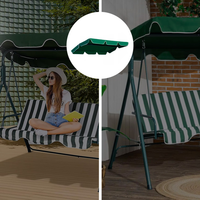 ModernHome Waterproof Swing Canopy 210 x 145 cm Green | Garden furniture, relaxation, modern style
