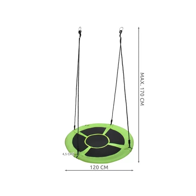 Huśtawka bocianie gniazdo 100cm ziel-czar 23514