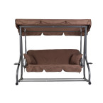 MultiGarden Folding 3-Person Garden Swing with Cushions - Brown | Garden furniture, relaxation, modern style