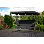 MultiGarden Folding 3-Person Garden Swing with Cushions - Grey | Garden furniture, relaxation, modern style