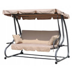 MultiGarden Folding 3-Person Garden Swing with Cushions - Beige | Garden furniture, relaxation, modern style