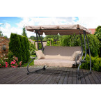 MultiGarden Folding 3-Person Garden Swing with Cushions - Beige | Garden furniture, relaxation, modern style