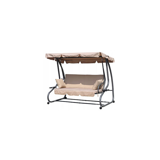 MultiGarden Folding 3-Person Garden Swing with Cushions - Beige | Garden furniture, relaxation, modern style