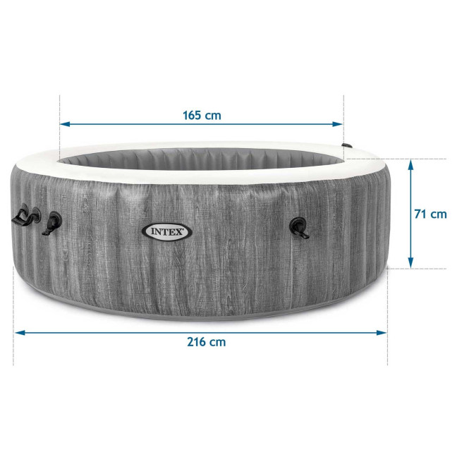 Inflatable Jacuzzi INTEX 28442 - 6-Person SPA, 216 x 71 cm with Hydro Massage, WiFi, and Premium Accessories