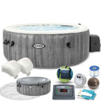 Inflatable Jacuzzi INTEX 28440 - 4-Person SPA, 196 x 71 cm with Hydro Massage, WiFi, and Premium Set