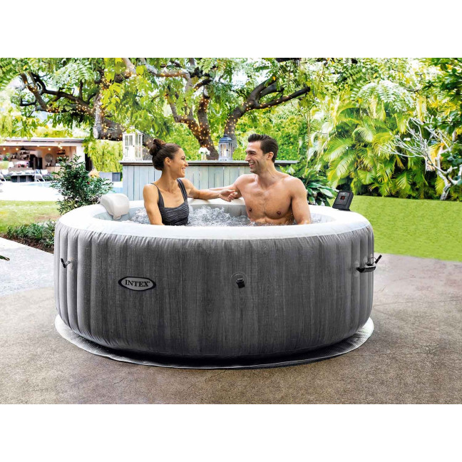 Inflatable Jacuzzi INTEX 28440 - 4-Person SPA, 196 x 71 cm with Hydro Massage, WiFi, and Premium Set