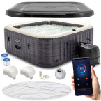 Inflatable Jacuzzi INTEX 28452 - Square SPA, 6-Person, 196 x 71 cm with Hydro Massage and Premium Set