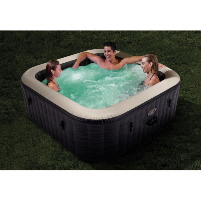Inflatable Jacuzzi INTEX 28452 - Square SPA, 6-Person, 196 x 71 cm with Hydro Massage and Premium Set