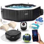 Inflatable Jacuzzi INTEX 28462 - Octagonal SPA, 6-Person, 218 x 71 cm with Hydro Massage and Premium Accessories
