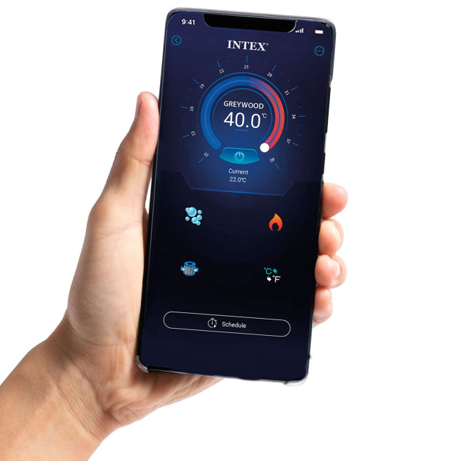 Inflatable Jacuzzi INTEX 28440 - 4-Person SPA, 196 x 71 cm with Hydro Massage, WiFi, and Premium Set