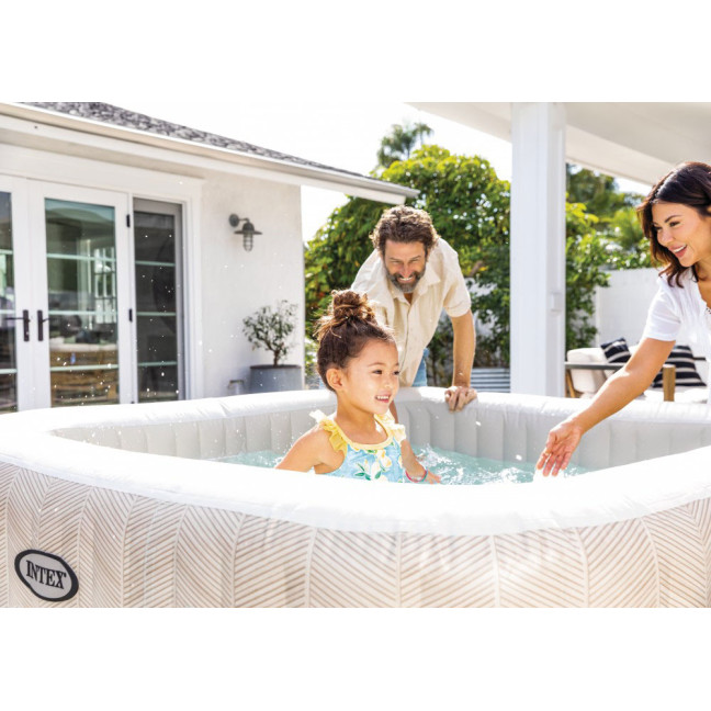 Inflatable Jacuzzi INTEX 28472 - Square SPA, 6-Person, 196 x 71 cm with Hydro Massage and Premium Set