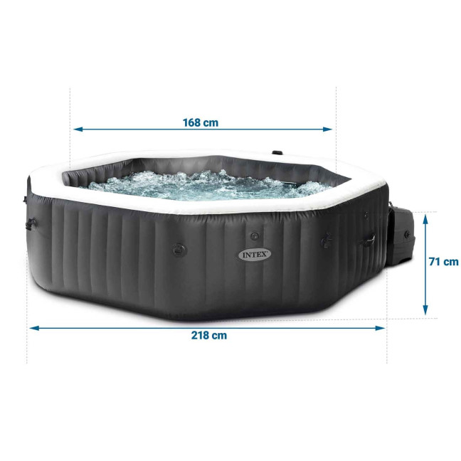 Inflatable Jacuzzi INTEX 28462 - Octagonal SPA, 6-Person, 218 x 71 cm with Hydro Massage and Premium Accessories