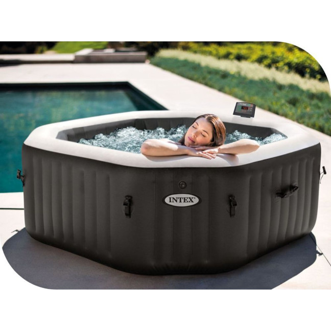 Inflatable Jacuzzi INTEX 28458 SPA for 4 People 180x71 cm with Hydromassage and Premium Accessories