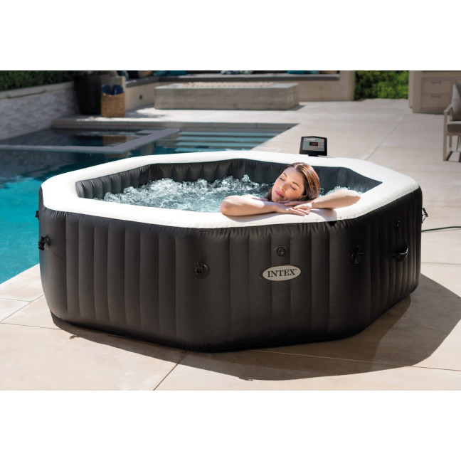 Inflatable Jacuzzi INTEX 28462 - Octagonal SPA, 6-Person, 218 x 71 cm with Hydro Massage and Premium Accessories