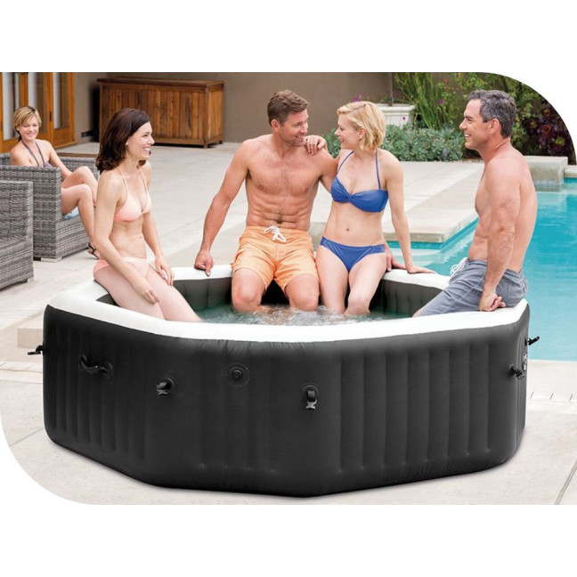 Inflatable Jacuzzi INTEX 28458 SPA for 4 People 180x71 cm with Hydromassage and Premium Accessories