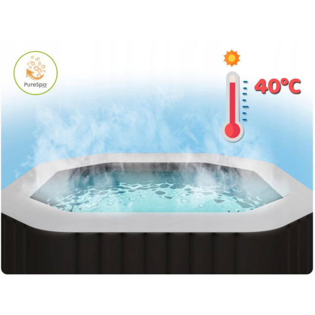 Inflatable Jacuzzi INTEX 28458 SPA for 4 People 180x71 cm with Hydromassage and Premium Accessories