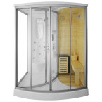 MO-1706 TRIO, dry sauna, steam sauna and shower cabin 165X105X215CM | Modern Design | For Family and Friends