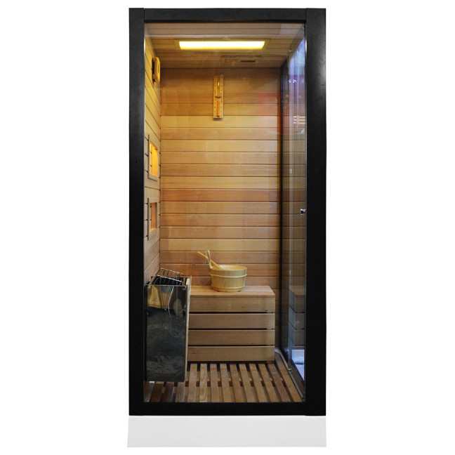 MO-1752B RIGHT TRIO, dry sauna, steam sauna and shower cabin 180X110X223CM | Panoramic Glass | For Family and Friends