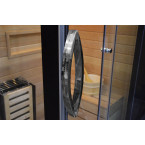MO-1752B RIGHT TRIO, dry sauna, steam sauna and shower cabin 180X110X223CM | Panoramic Glass | For Family and Friends