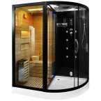 MO-1751B LEWA TRIO, dry sauna, steam sauna and shower cabin 180X110X223CM | Thermo Wood | Natural Wood