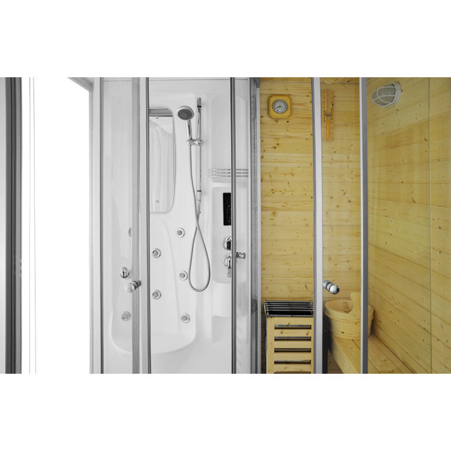 MO-1706 TRIO, dry sauna, steam sauna and shower cabin 165X105X215CM | Modern Design | For Family and Friends