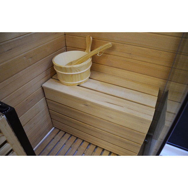 MO-1751B LEWA TRIO, dry sauna, steam sauna and shower cabin 180X110X223CM | Thermo Wood | Natural Wood