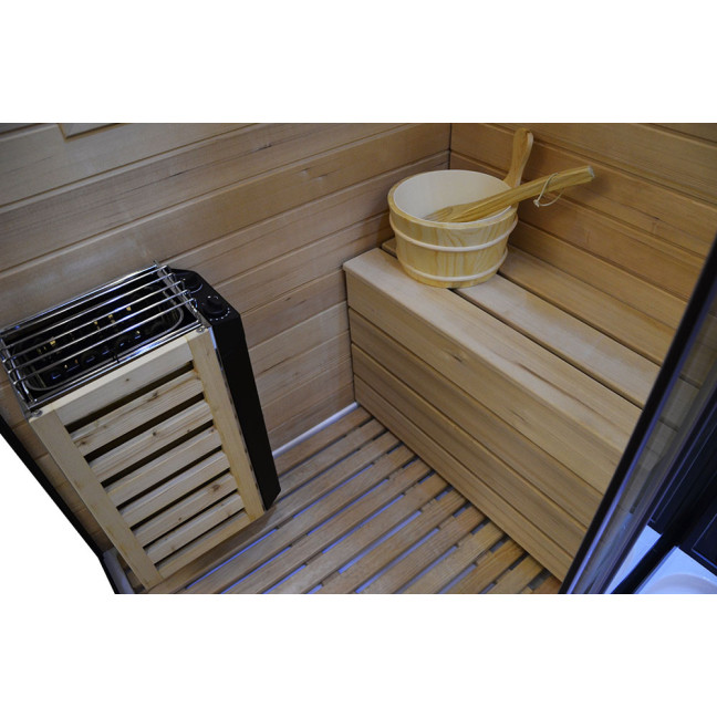 MO-1751B LEWA TRIO, dry sauna, steam sauna and shower cabin 180X110X223CM | Thermo Wood | Natural Wood