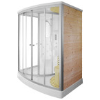 MO-1706 TRIO, dry sauna, steam sauna and shower cabin 165X105X215CM | Modern Design | For Family and Friends